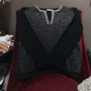 Tory Burch black shimmer sweater